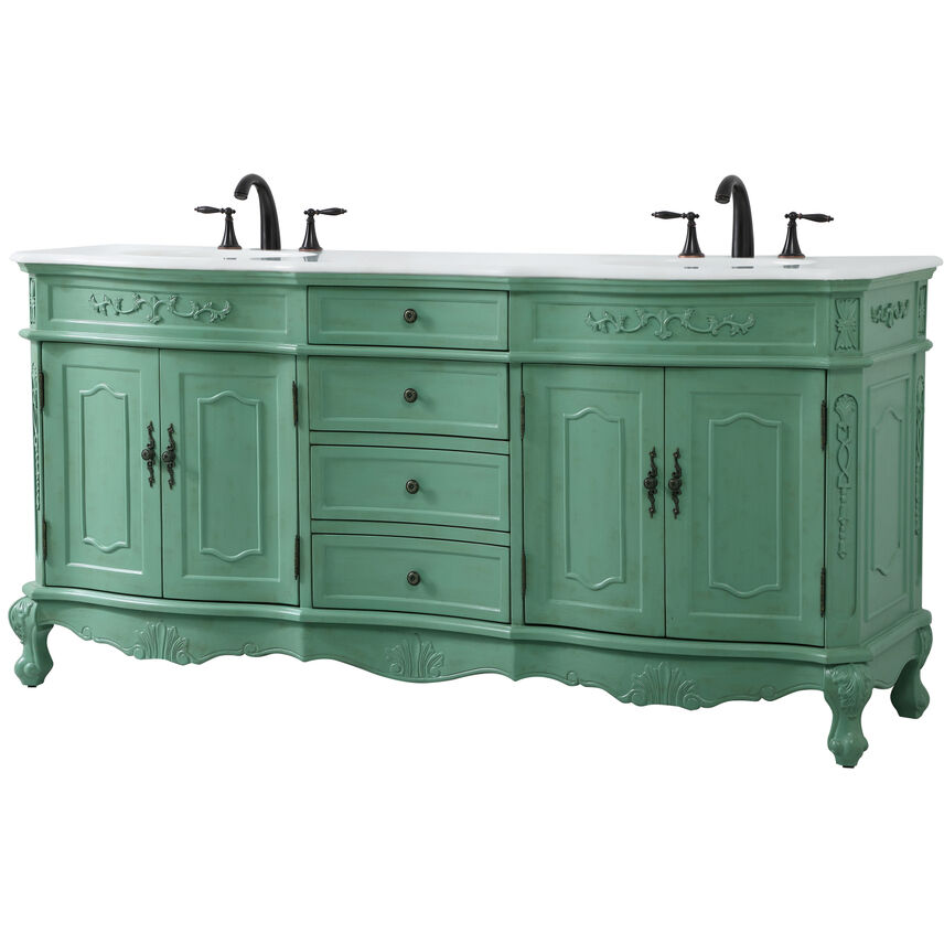 Danville 72 X 21 X 36 inch Vintage Mint Vanity Sink Set