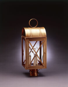 Adams 3 Light 22 inch Antique Brass Post Lamp in Clear Glass, Three 60W Candelabra