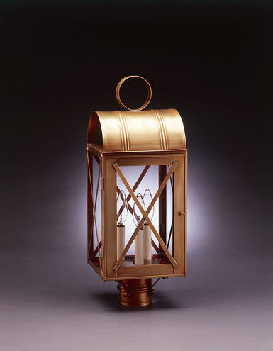 Adams 1 Light 22 inch Dark Antique Brass Post Lamp in Seedy Marine Glass, One 75W Medium with Chimney