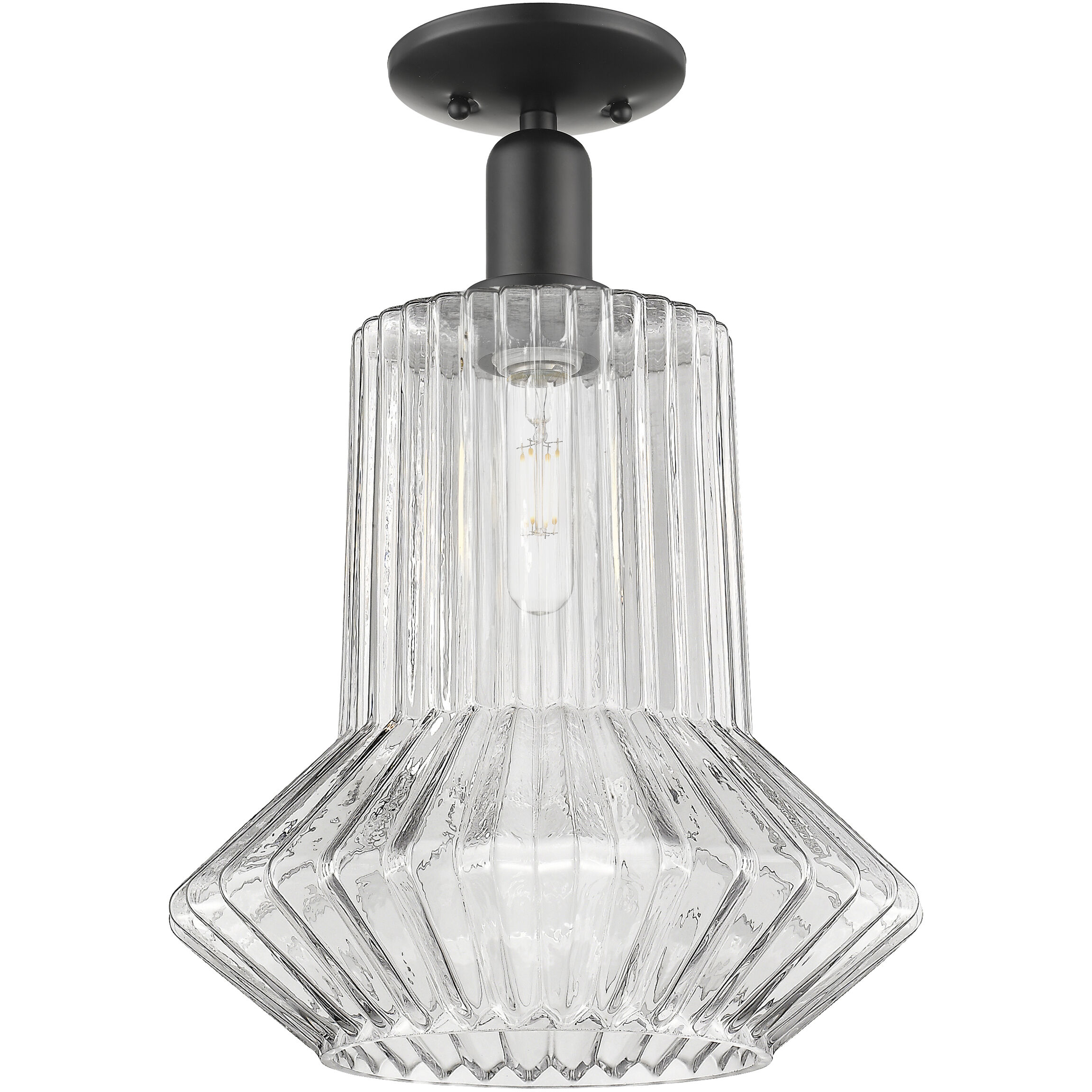 Arcadia Springwater 1 Light 12 inch Matte Black Semi-Flush Mount Ceiling Light