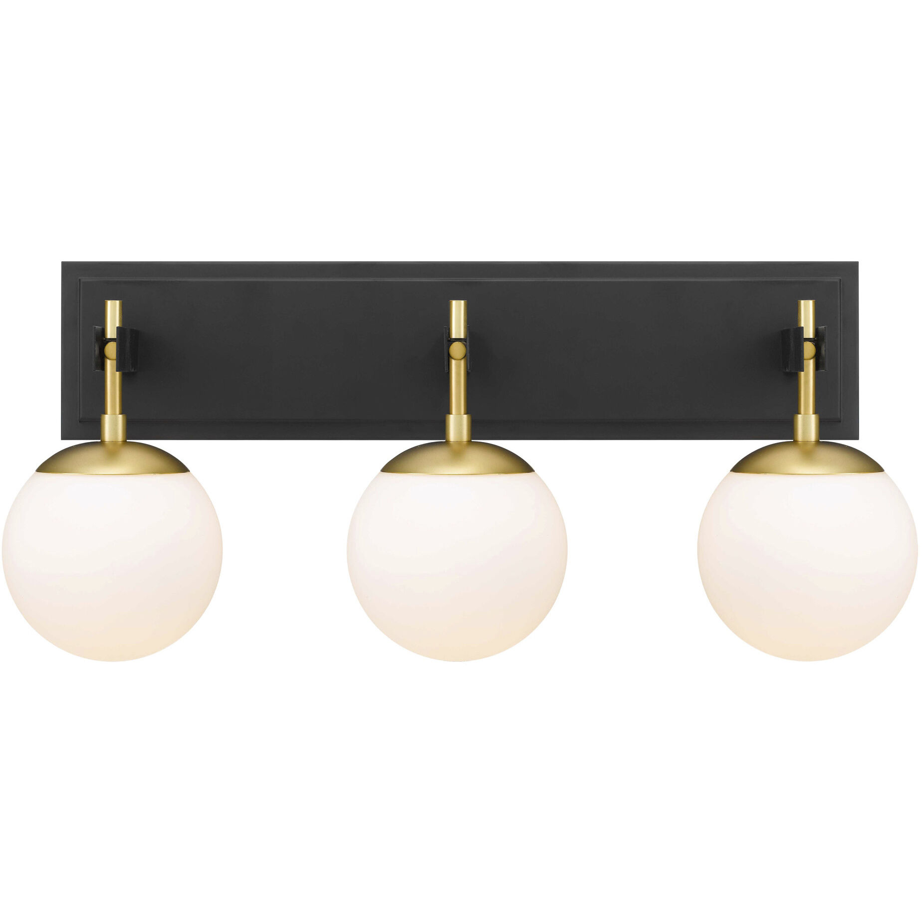 Allie 3 Light 24.75 inch Black/Satin Brass Bath Vanity Light Wall Light