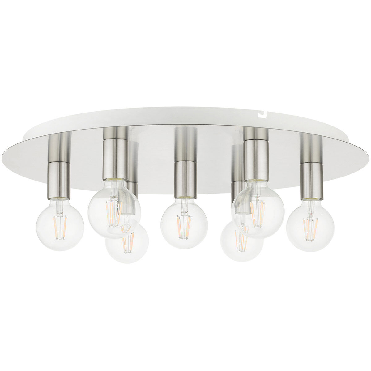 Hillview 7 Light 24 inch Brushed Nickel Flush Mount Ceiling Light
