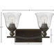 Bolla 2 Light 16 inch Olde Bronze Vanity Light Wall Light in Clear Seedy