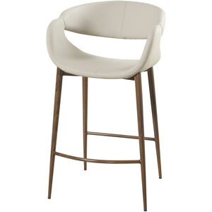 Joshua 35.4 inch Walnut and Taupe Counter Stool