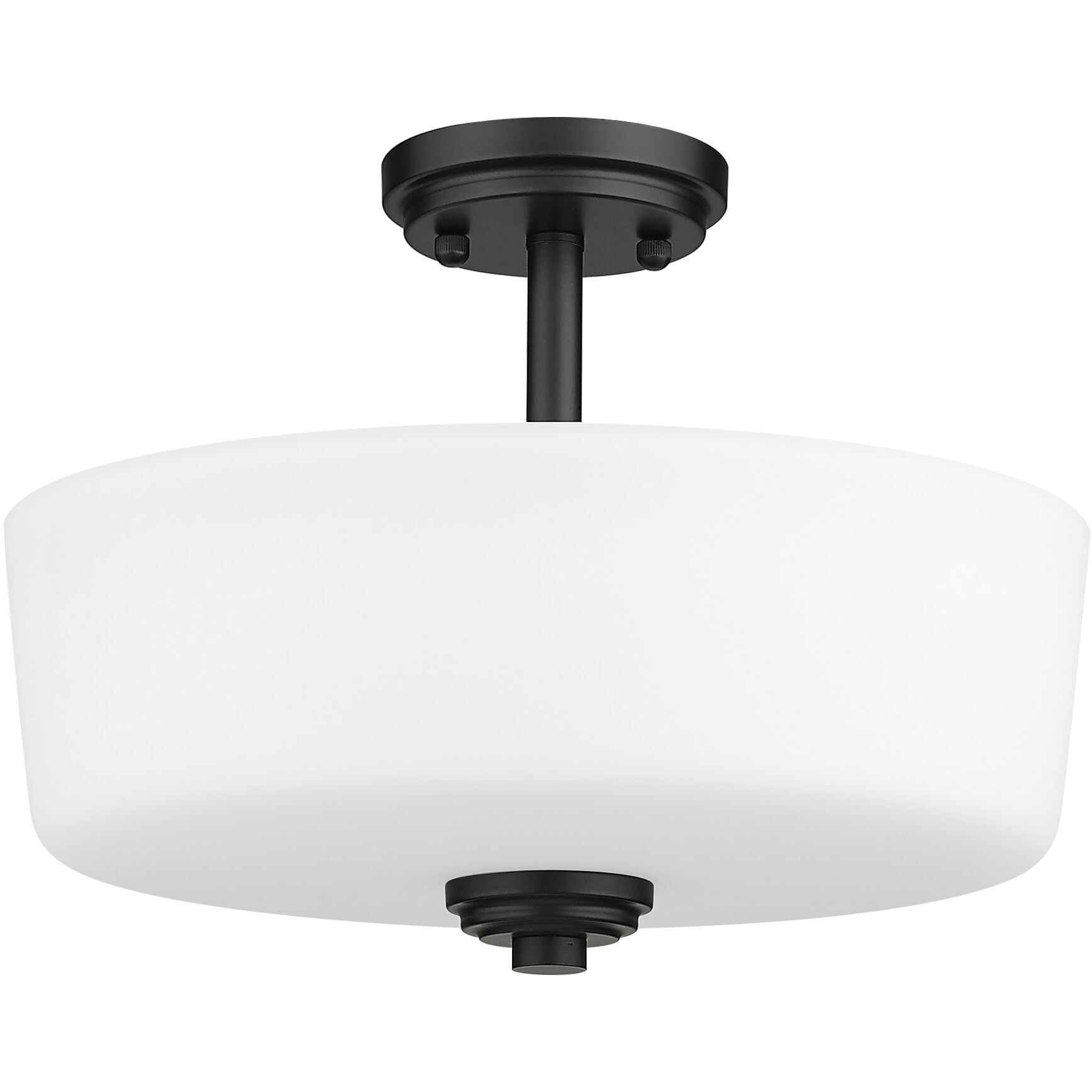 Arlington 3 Light 14.75 inch Matte Black Semi Flush Mount Ceiling Light