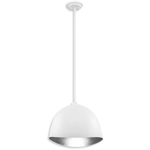 Eclos 1 Light 15.75 inch Textured White With Silver Leaf Inside Pendant Ceiling Light