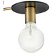 Bobbie LED 20 inch Lacquered Brass Chandelier Ceiling Light, Semi-Flush Mount