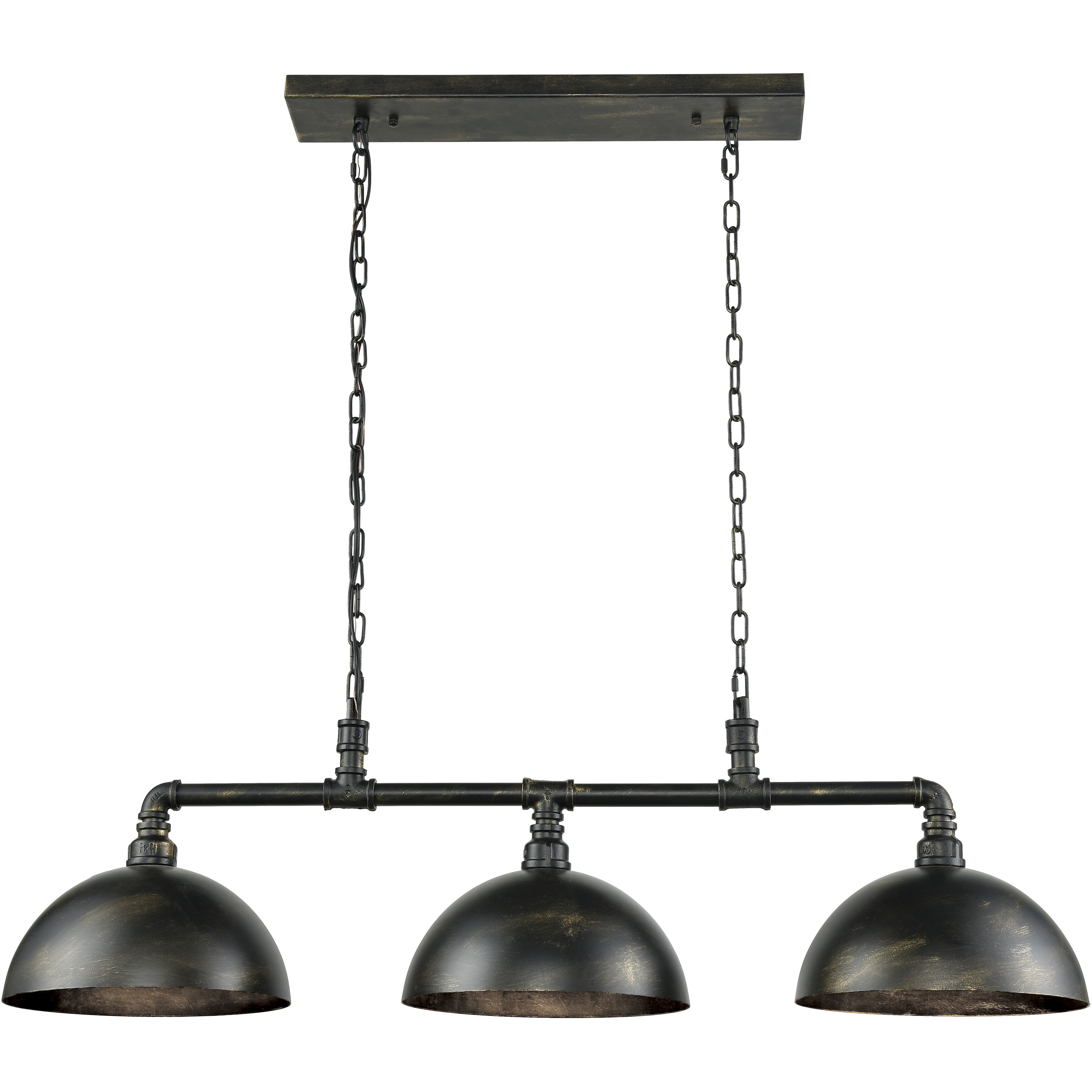 Mulvaney 3 Light 49 inch Black Linear Chandelier Ceiling Light