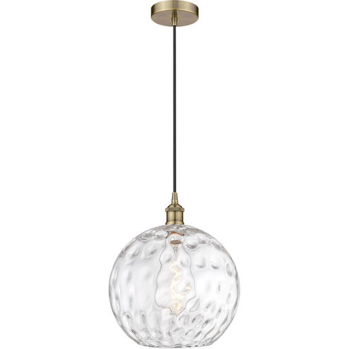 Edison Athens Water Glass 1 Light 12 inch Antique Brass Mini Pendant Ceiling Light