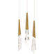 Beyond Solitude LED 12 inch Aged Brass Multi-Light Pendant Ceiling Light, Round Canopy