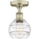 Edison Rochester 1 Light 5.88 inch Antique Brass Semi-Flush Mount Ceiling Light