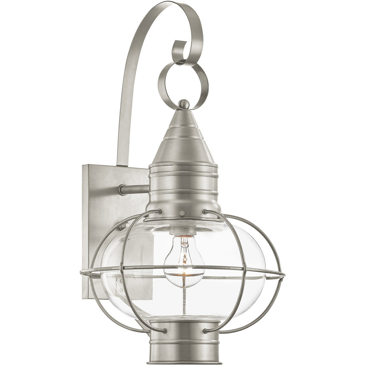 Newburyport 1 Light 21 inch Brushed Nickel Outdoor Wall Lantern