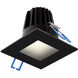 Smooth Baffle Black Regressed Gimbal Down Light, Square