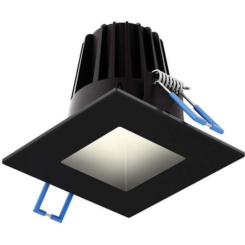 Smooth Baffle Black Regressed Gimbal Down Light, Square