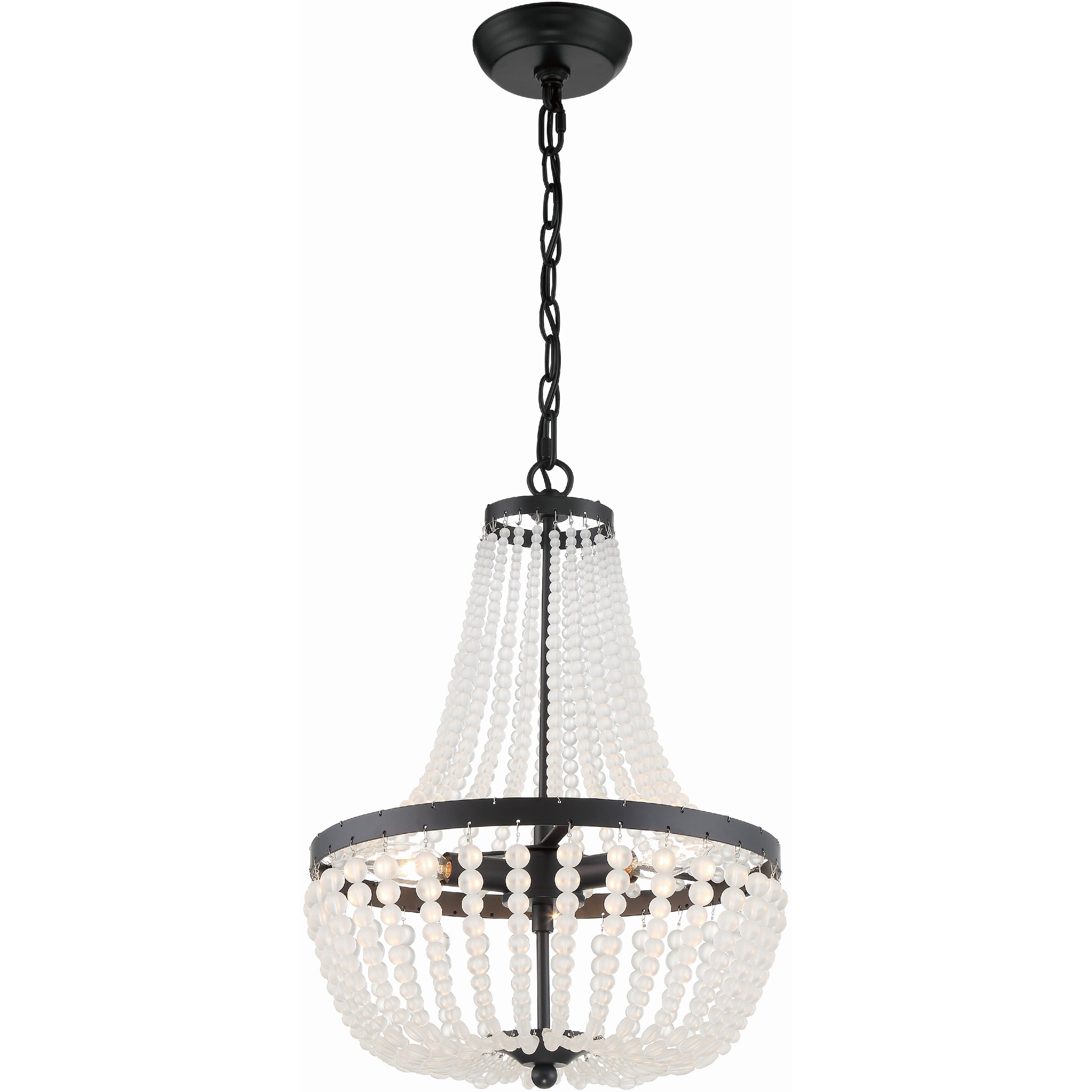 Rylee 3 Light 14 inch Matte Black Mini Chandelier Ceiling Light