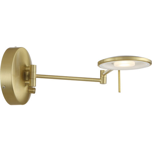 Dessau Turbo 1 Light Satin Brass Swing Arm Wall Sconce Wall Light