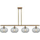 Ballston Gorham 4 Light 48 inch Brushed Brass Island Light Ceiling Light in Charcoal Glass, Ballston