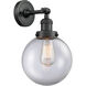 Franklin Restoration Large Beacon LED 8 inch Matte Black Sconce Wall Light in Clear Glass, Franklin Restoration
