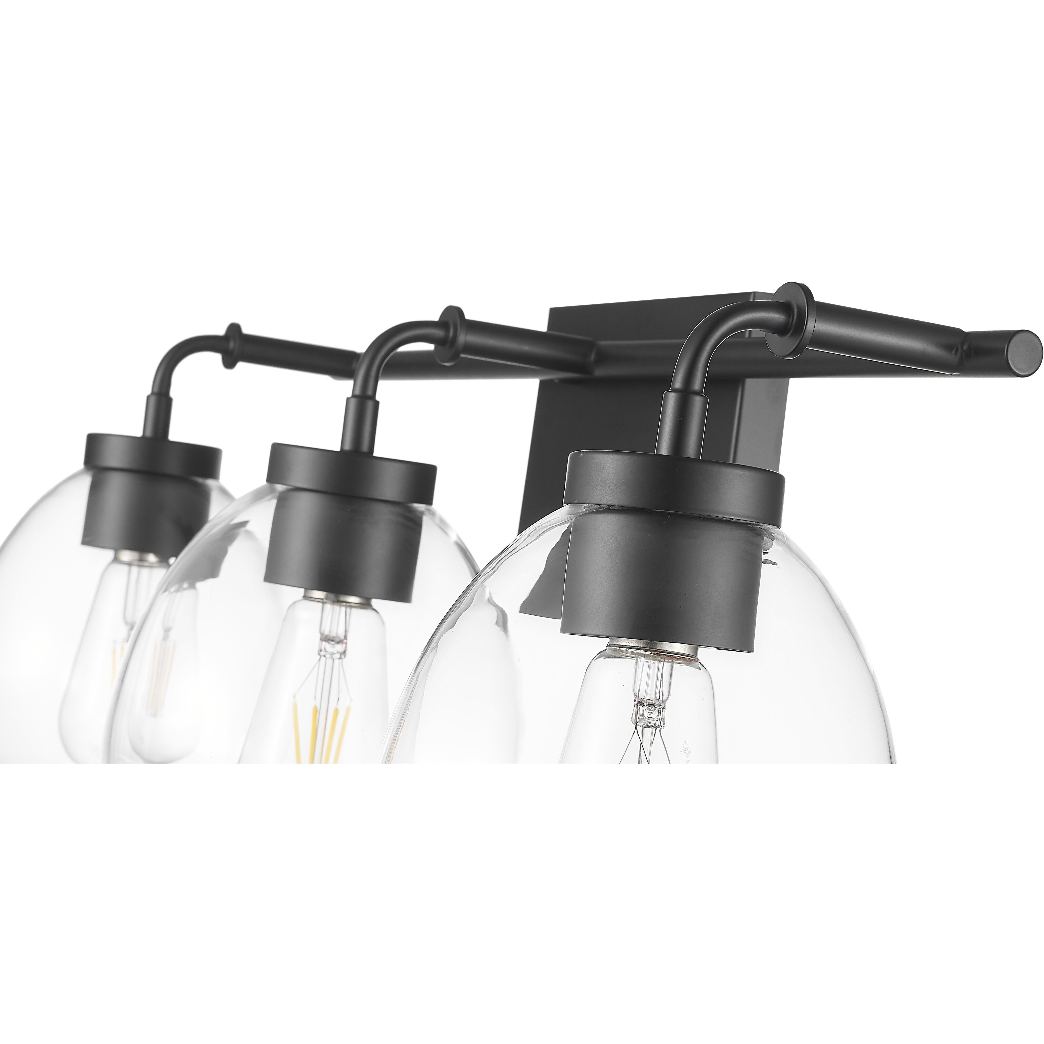 Dawes 3 Light 24 inch Matte Black Vanity Wall Light