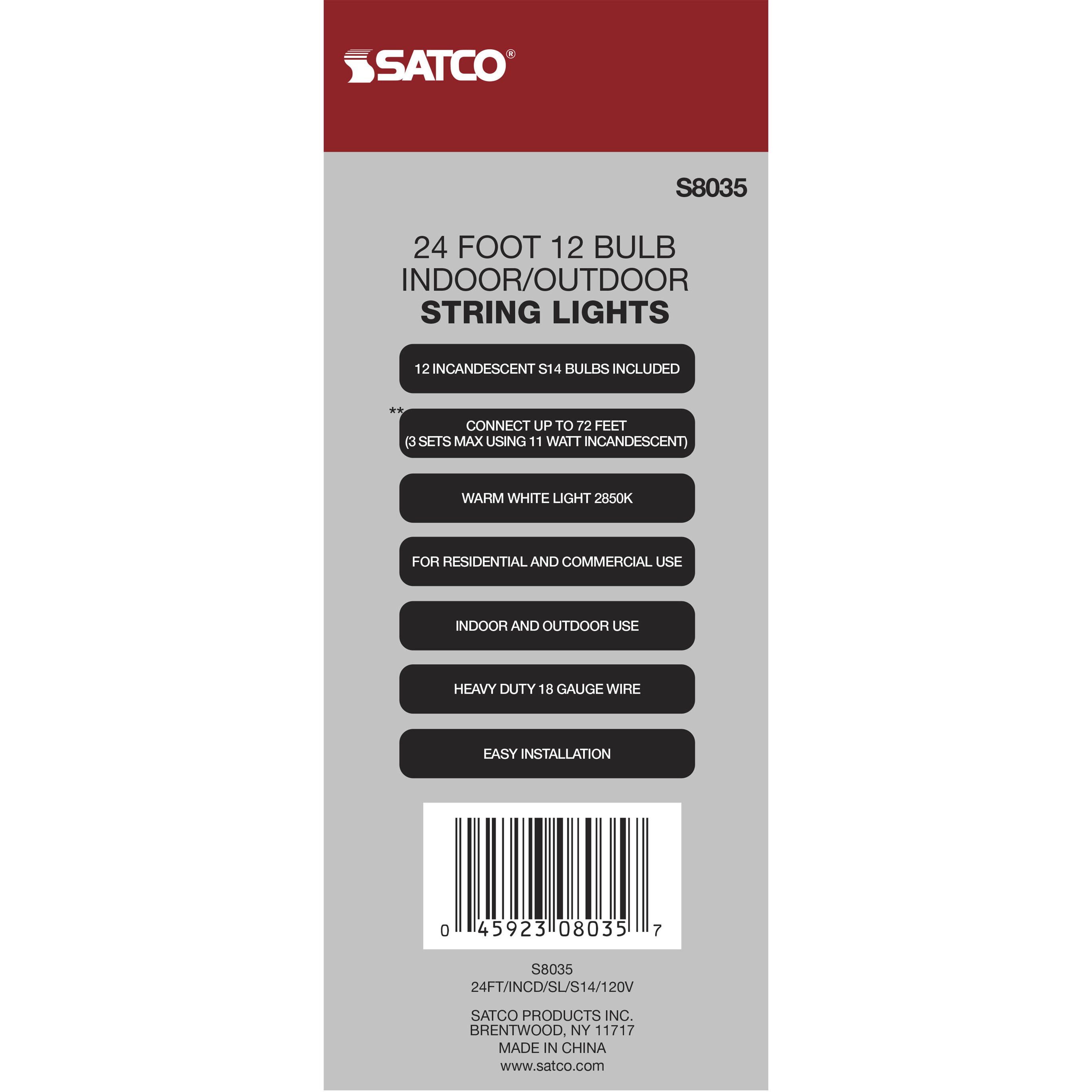 Lumos 12 Light 24 foot Black String Lights