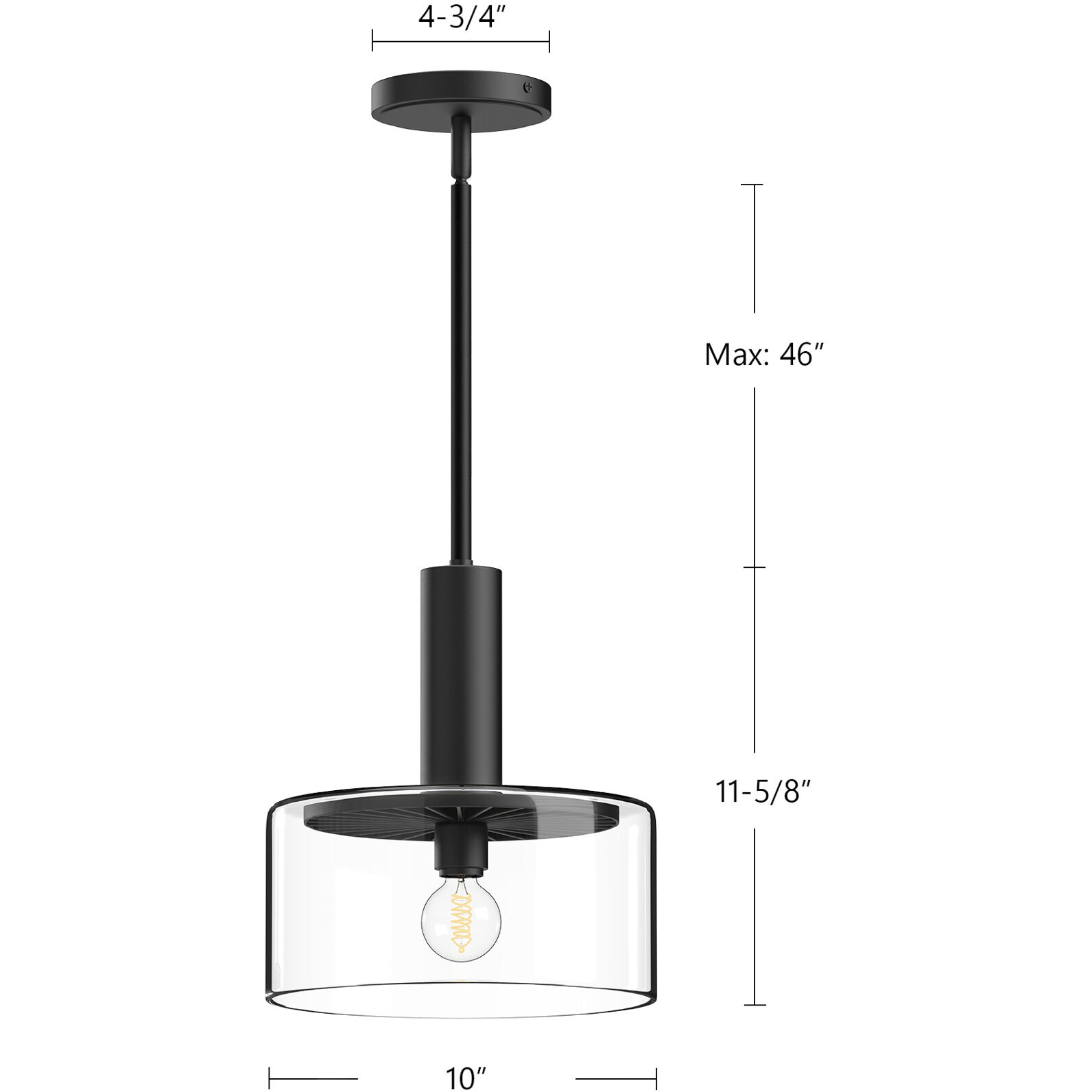 Alora Mood Royale Pendant Ceiling Light in Matte Black