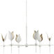 Peace Lily 6 Light 47 inch Gesso White/Silver Leaf Chandelier Ceiling Light