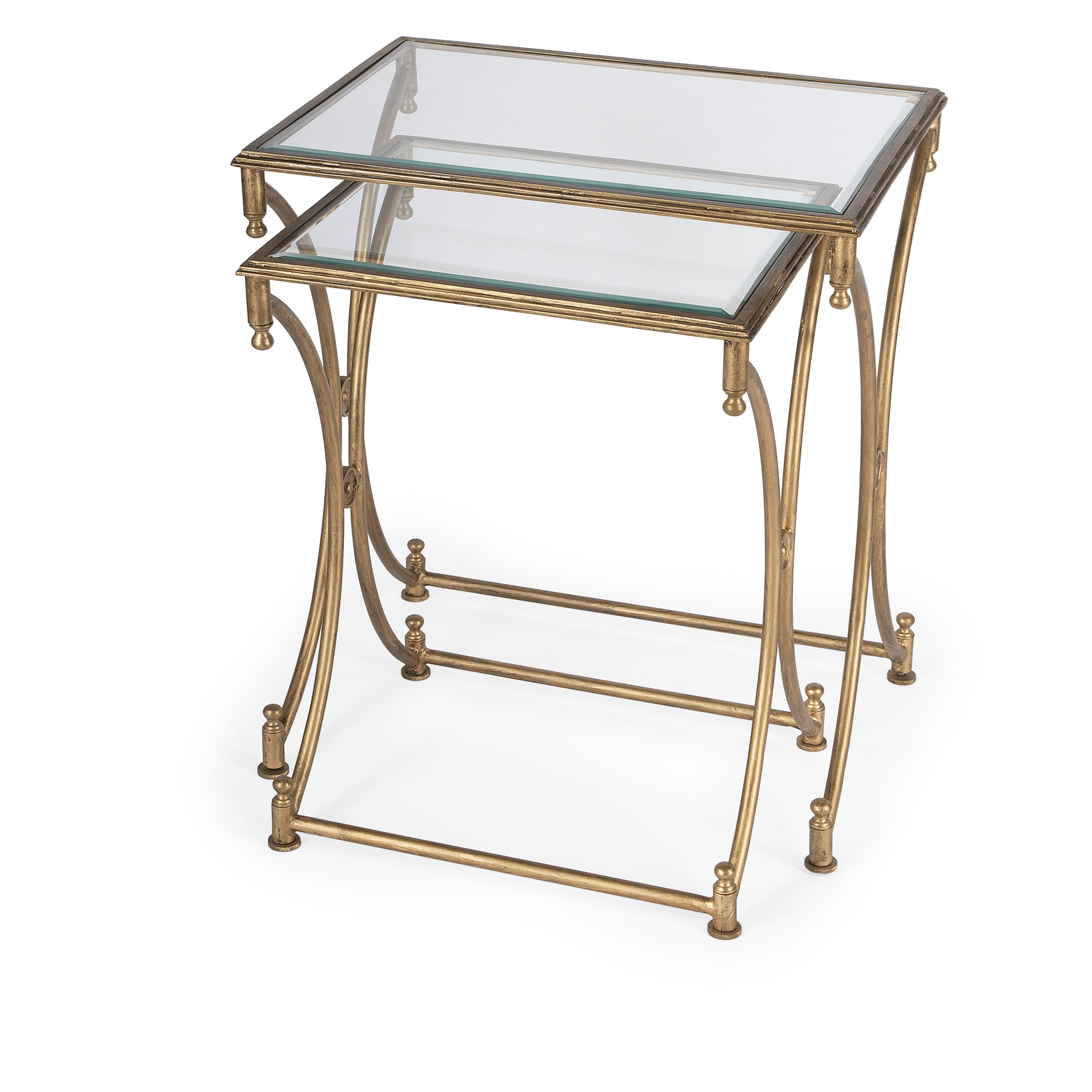 Metalworks Beverly  26 X 24 inch Antique Gold Nesting Table