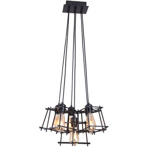 Kansas 6 Light 19 inch Matte Black Pendant Ceiling Light