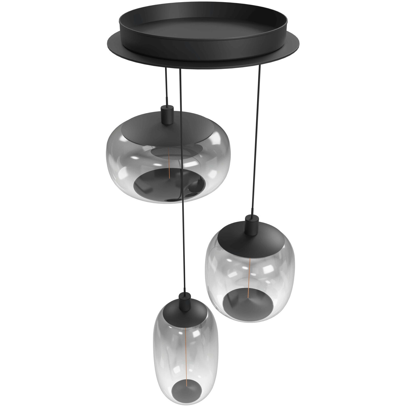Monaco LED 12 inch Black Multi Port Pendant Ceiling Light