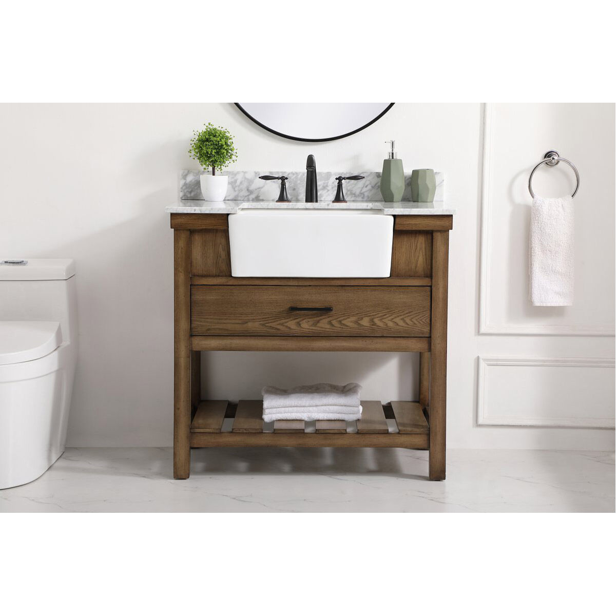 Clement 36 X 22 X 34 inch Driftwood Bathroom Vanity Cabinet
