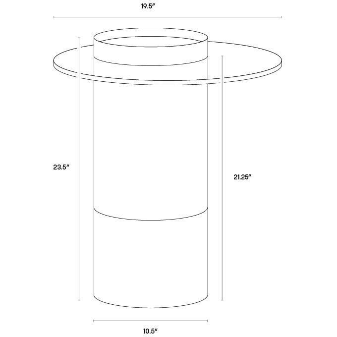 Haru 23.5 X 19.5 inch Clear / Gold End Table