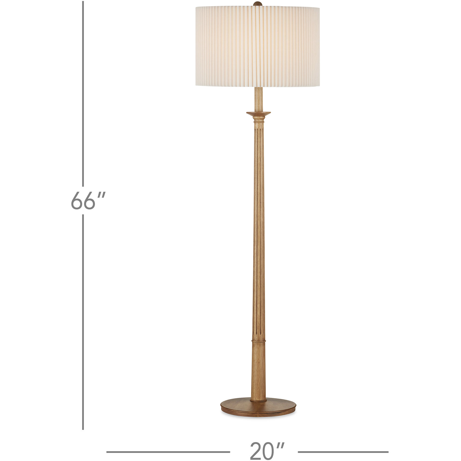 Mitford 66 inch 150 watt Natural Floor Lamp Portable Light