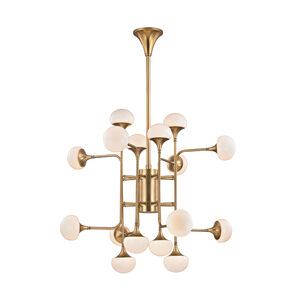 Fleming LED 37 inch Aged Brass Chandelier Ceiling Light
