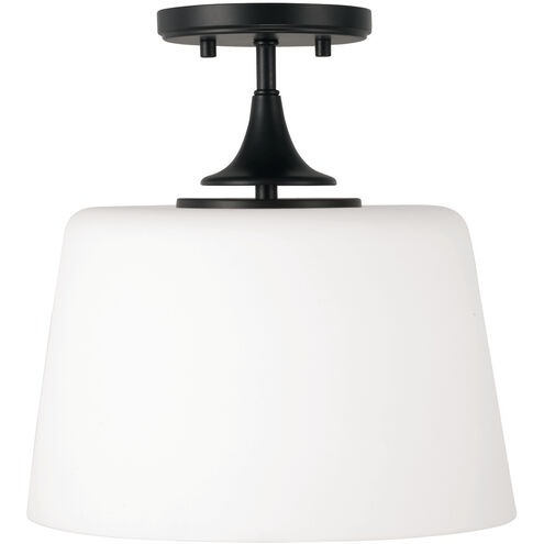 Presley 1 Light 11.75 inch Matte Black Semi-Flush Mount Ceiling Light, Convertible Dual Mount