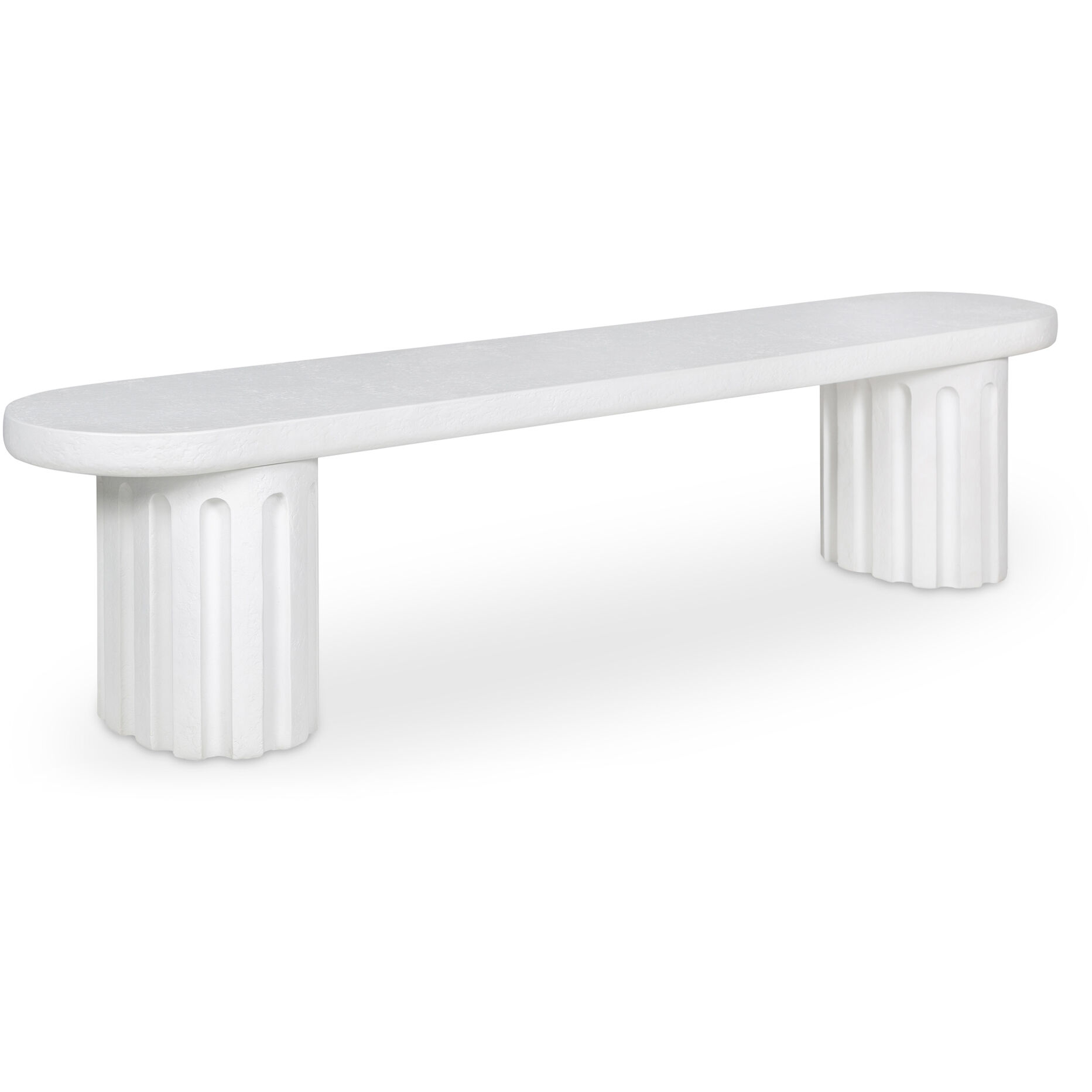 Eris White Outdoor Dining Bench