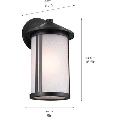 Lombard 1 Light 16.5 inch Black Outdoor Wall Sconce, Large