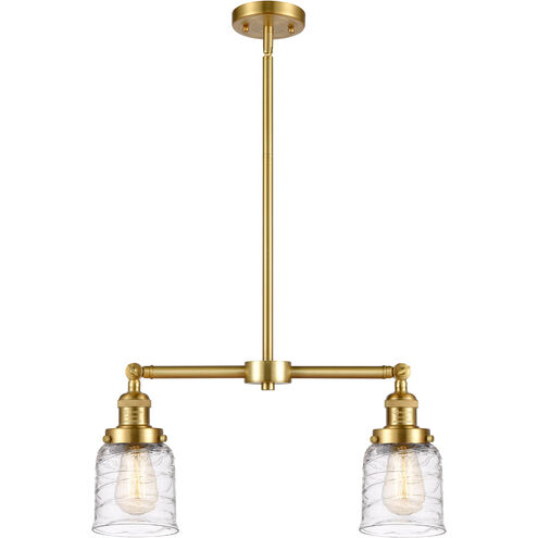 Franklin Restoration Bell 2 Light 21 inch Satin Gold Island Light Ceiling Light