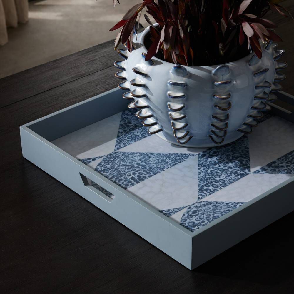 Alfie Slate Blue Mosaic Tray