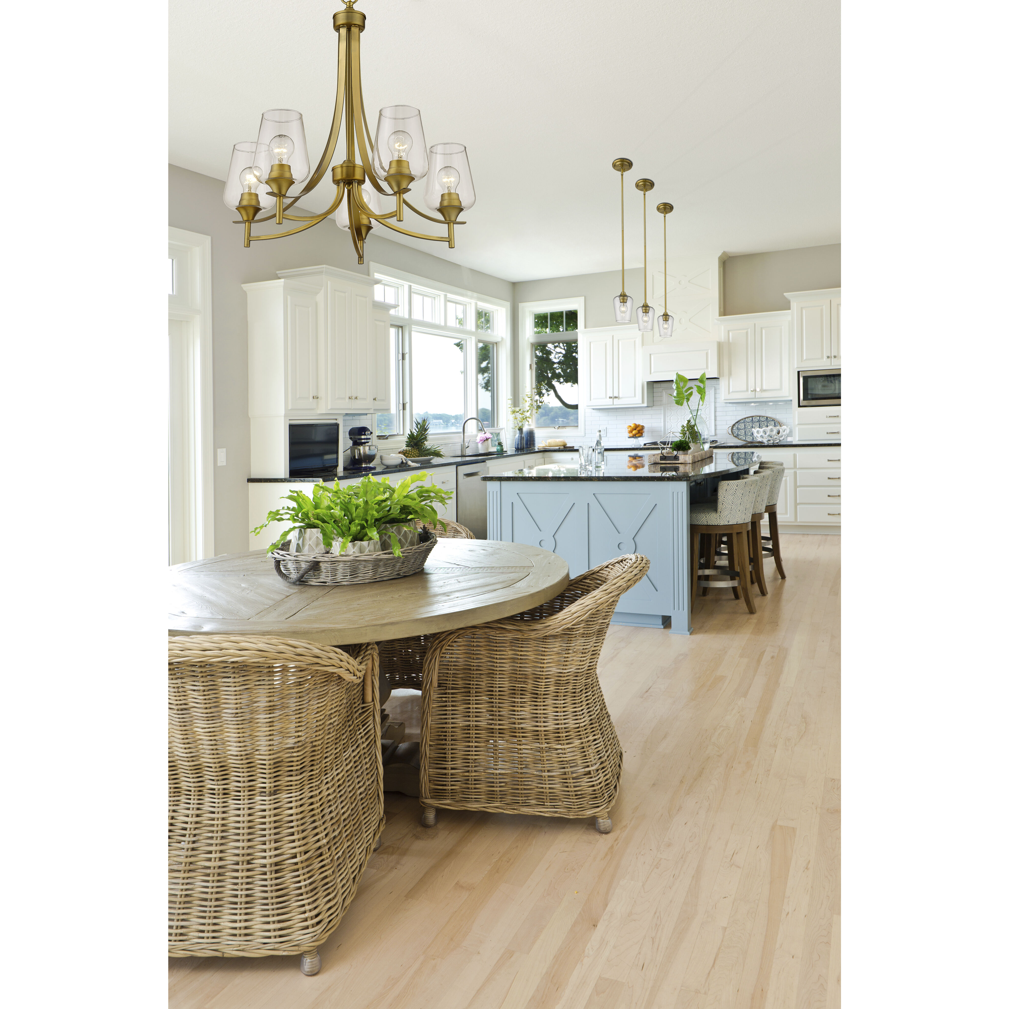 Joliet 5 Light 25 inch Olde Brass Chandelier Ceiling Light