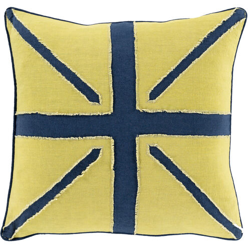 Linen Flag 18 inch Navy, Lime Pillow Kit