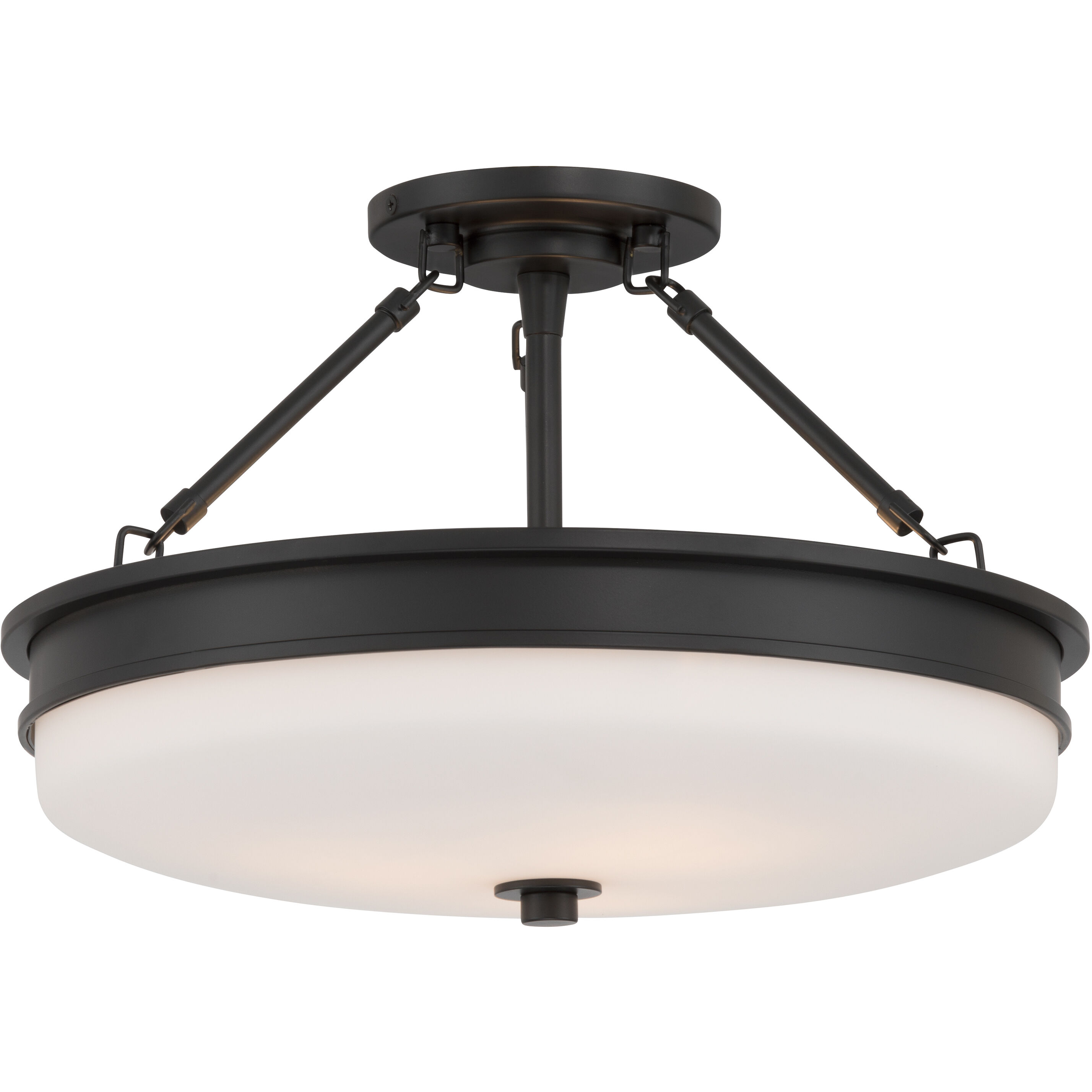 Halora 3 Light 15.25 inch Dark Matte Black Semi-Flush Mount Ceiling Light