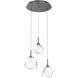 Gem LED 20.1 inch Graphite Chandelier Ceiling Light in Clear, 2700K LED, Round Multi-Port