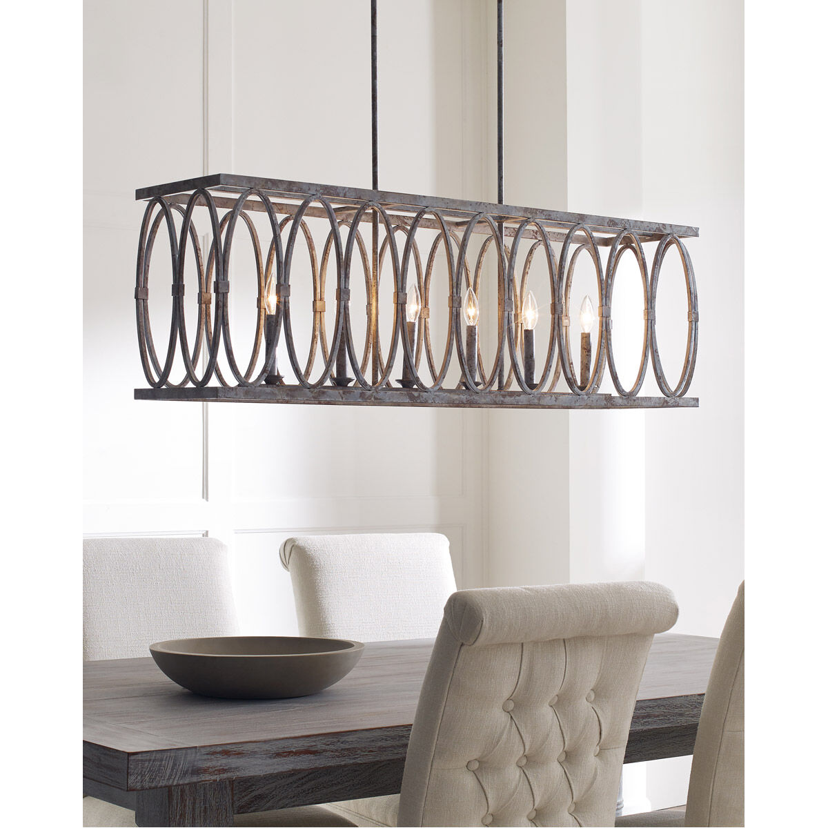 Sean Lavin Patrice 6 Light 47.5 inch Deep Abyss Linear Chandelier Ceiling Light