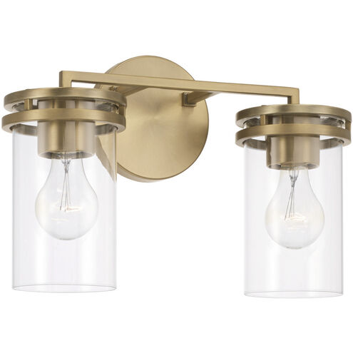 Fuller 2 Light 14.25 inch Aged Brass Vanity Light Wall Light