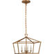 Chapman & Myers Darlana 4 Light 16 inch Gilded Iron Semi-Flush Mount Lantern Ceiling Light, Small