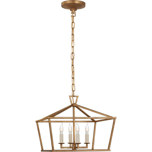 Chapman & Myers Darlana 4 Light 16 inch Gilded Iron Semi-Flush Mount Lantern Ceiling Light, Small