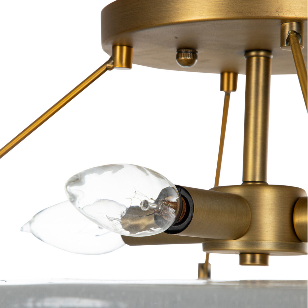 Madison 4 Light 16 inch Stained Gold / Cast Glass Flush Mount Ceiling Light