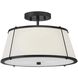 Clarke 2 Light 15 inch Black Semi-Flush Mount Ceiling Light