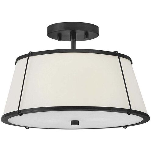 Clarke 2 Light 15 inch Black Semi-Flush Mount Ceiling Light