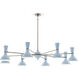 Clare 8 Light 57 inch Polished Nickel Chandelier Ceiling Light in Baby Blue